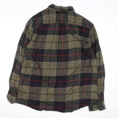 Croft & Barrow Men's Green Checked Flannel Button-Up Shirt XL