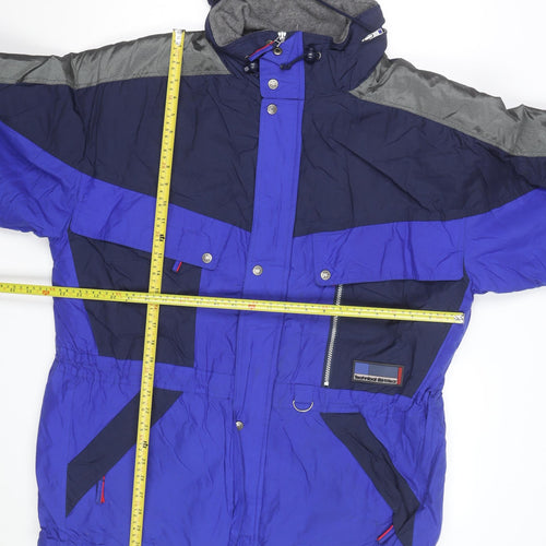 TCM Men’s Blue Waterproof Ski Jacket L Hooded Winter Outdoor