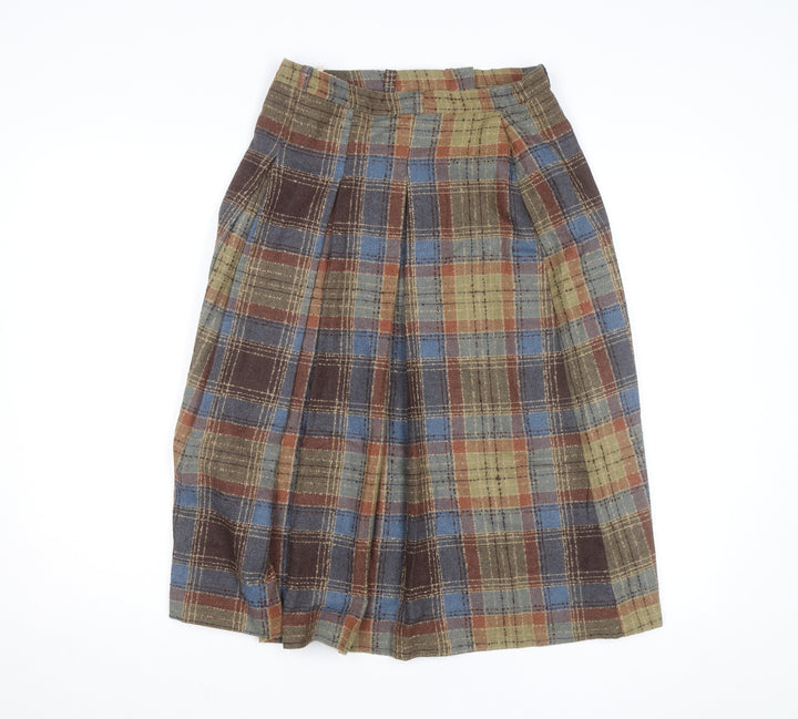 Clandestine Womens Multicoloured Wool Plaid A-Line Skirt Size 14