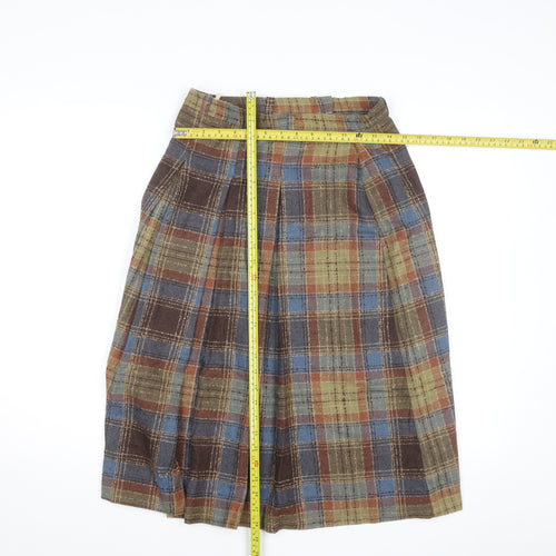 Clandestine Womens Multicoloured Wool Plaid A-Line Skirt Size 14