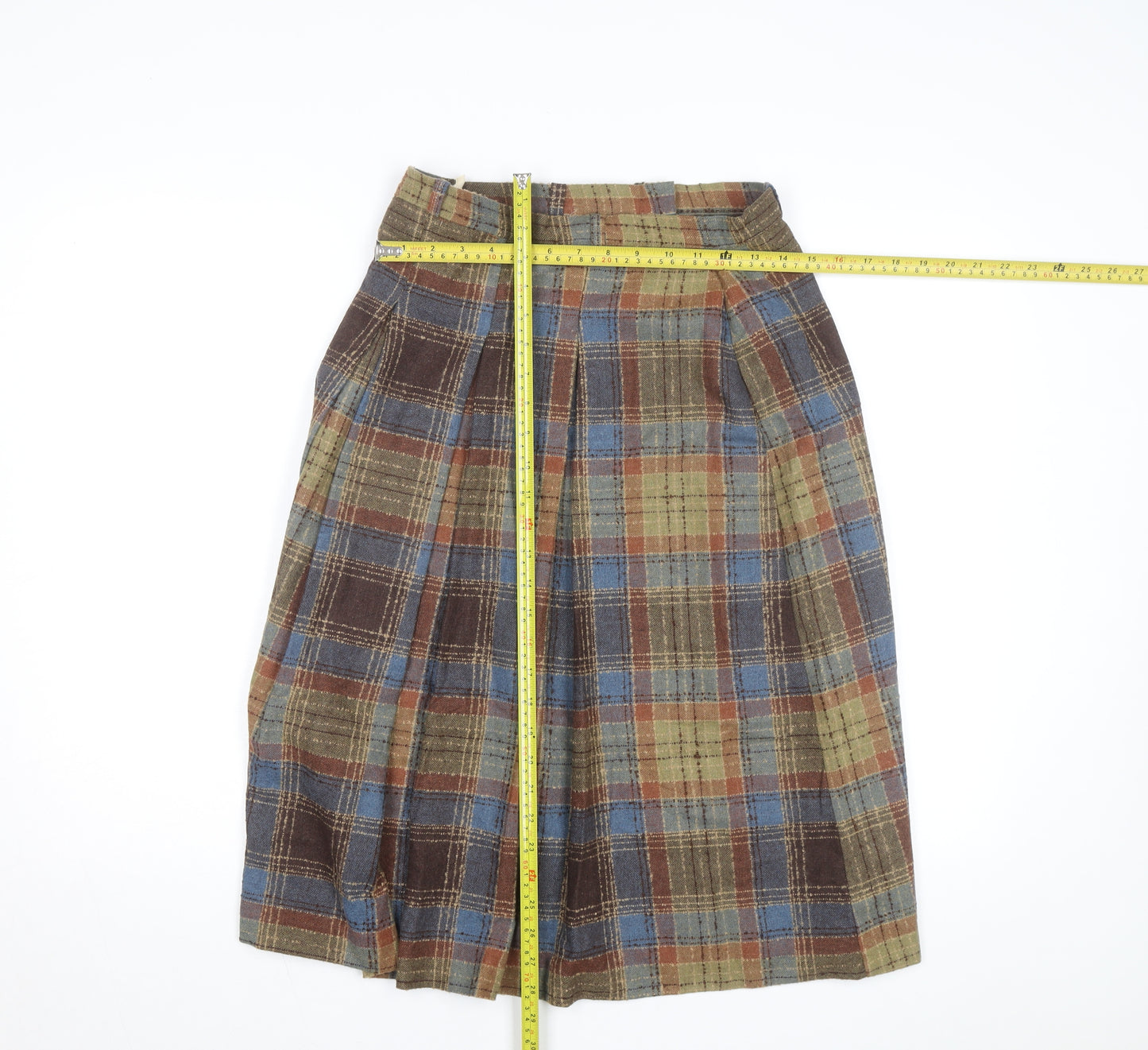 Clandestine Womens Multicoloured Wool Plaid A-Line Skirt Size 14