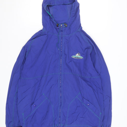 Disney Mickey Mouse Blue Men's L Vintage 90s Hooded Windbreaker Jacket