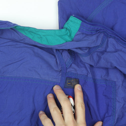 Disney Mickey Mouse Blue Men's L Vintage 90s Hooded Windbreaker Jacket