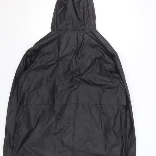 Lands' End Men's Black L Waterproof Hooded Rain Jacket Lined