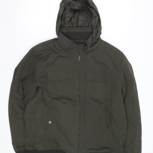 Dockers Men's Green XL Bomber Jacket Hooded Padded Polyester