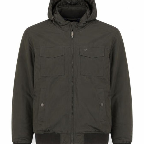 Dockers Men's Green XL Bomber Jacket Hooded Padded Polyester