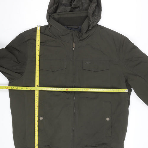 Dockers Men's Green XL Bomber Jacket Hooded Padded Polyester