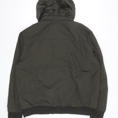 Dockers Men's Green XL Bomber Jacket Hooded Padded Polyester
