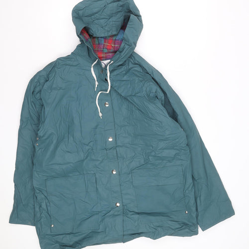 Sailmaker Men’s Green Hooded Rain Coat Jacket Size M Waterproof PVC