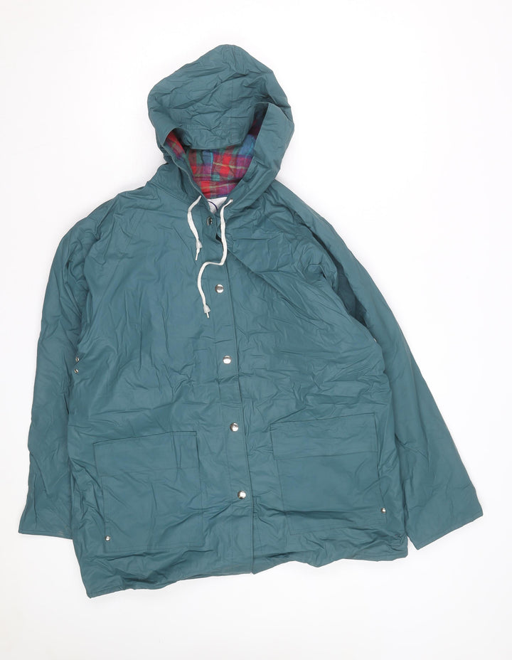Sailmaker Men’s Green Hooded Rain Coat Jacket Size M Waterproof PVC