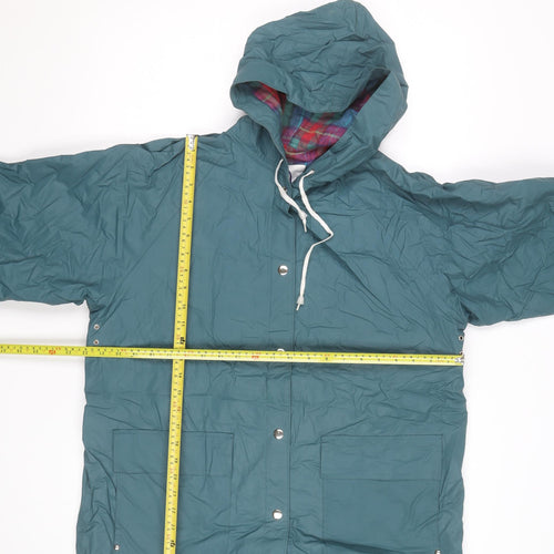 Sailmaker Men’s Green Hooded Rain Coat Jacket Size M Waterproof PVC