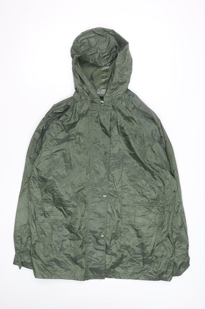 Mossi Mens Green Waterproof Hooded Rain Jacket M