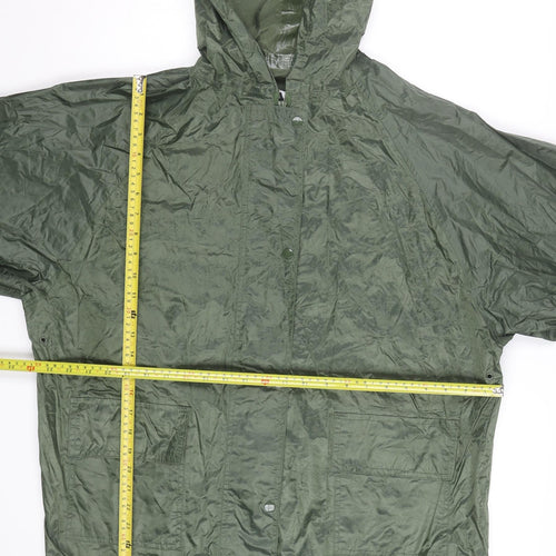 Mossi Mens Green Waterproof Hooded Rain Jacket M