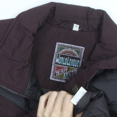 World League Womens Brown Long Parka Jacket Size 26 Lined Zip Pockets