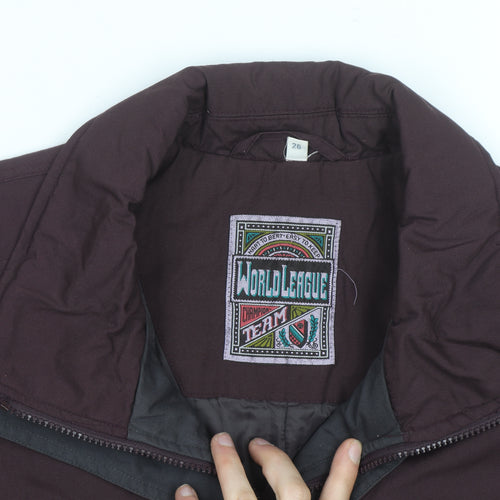World League Womens Brown Long Parka Jacket Size 26 Lined Zip Pockets