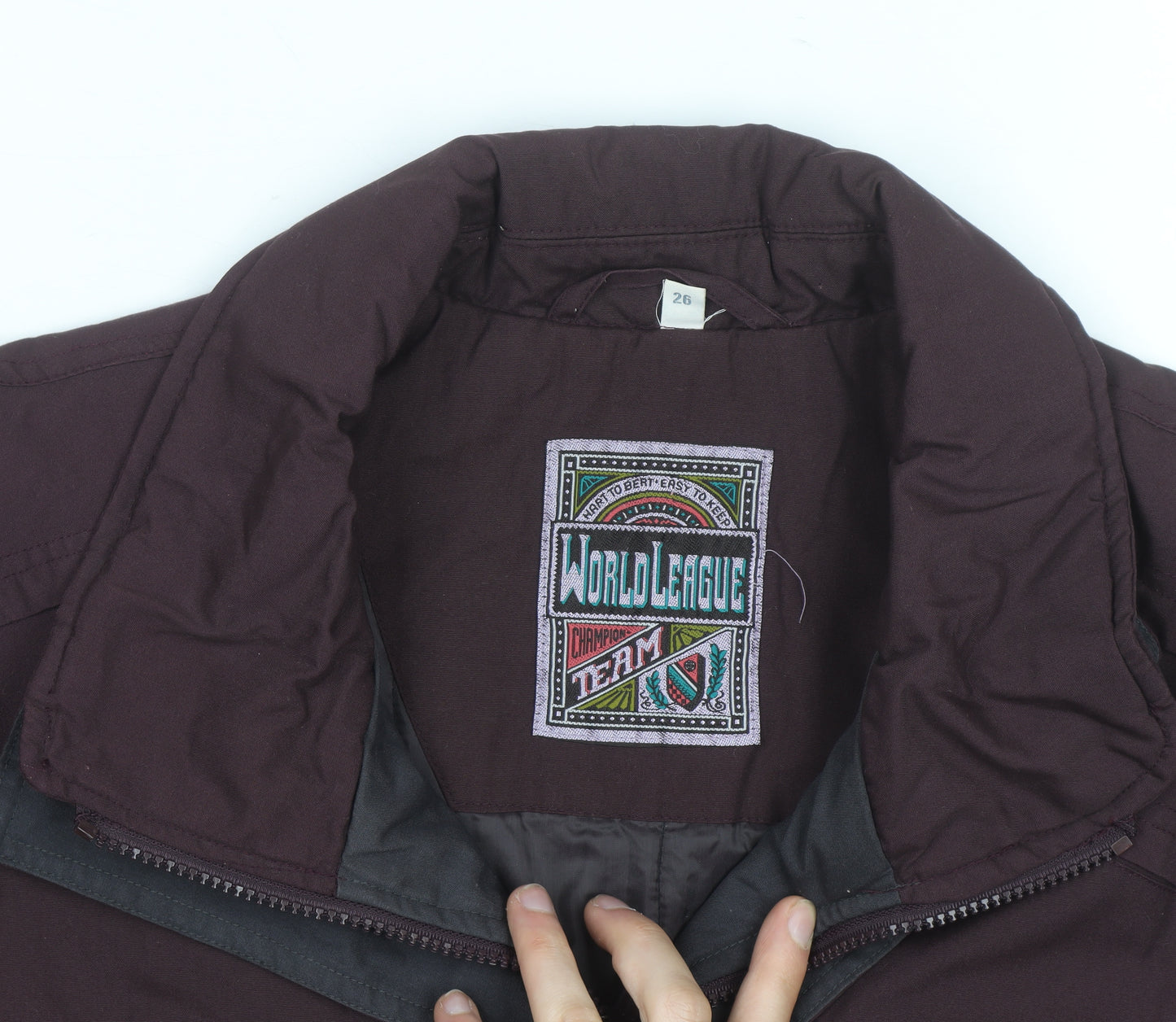 World League Womens Brown Long Parka Jacket Size 26 Lined Zip Pockets
