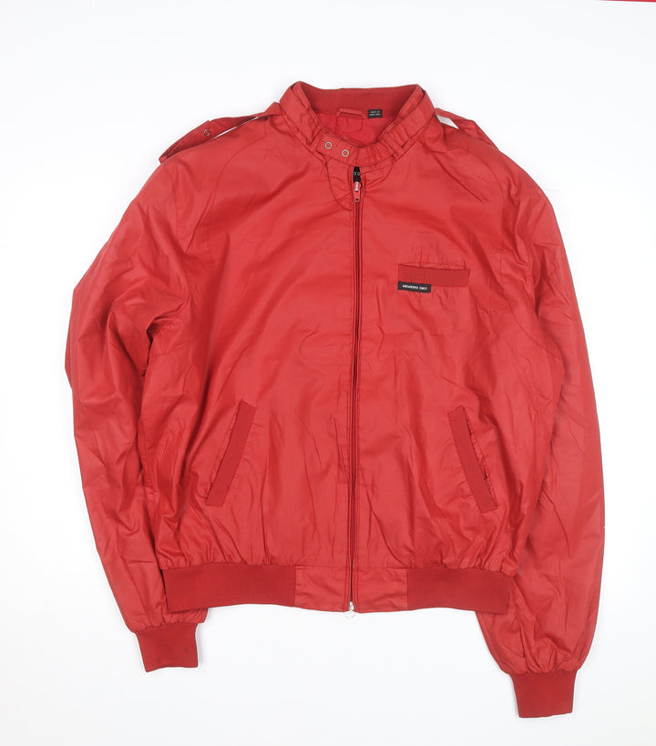 Members Only Men's Red 46 Bomber Jacket Cotton Blend Retro Style