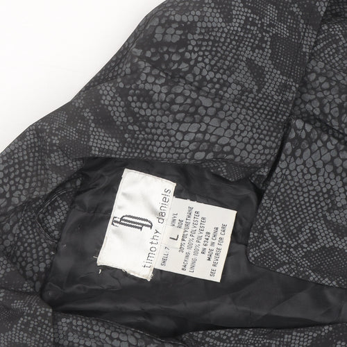 Timothy Daniels Women's Grey Animal Print Belted Trench Coat Size L