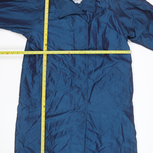 Diversity Women's Blue Petite 8 Mid-Length Rain Coat Nylon
