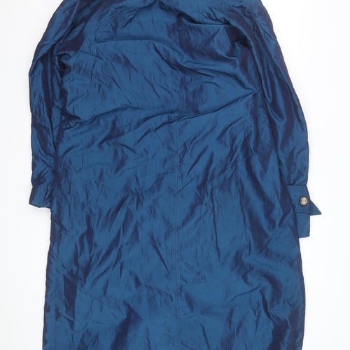 Diversity Women's Blue Petite 8 Mid-Length Rain Coat Nylon