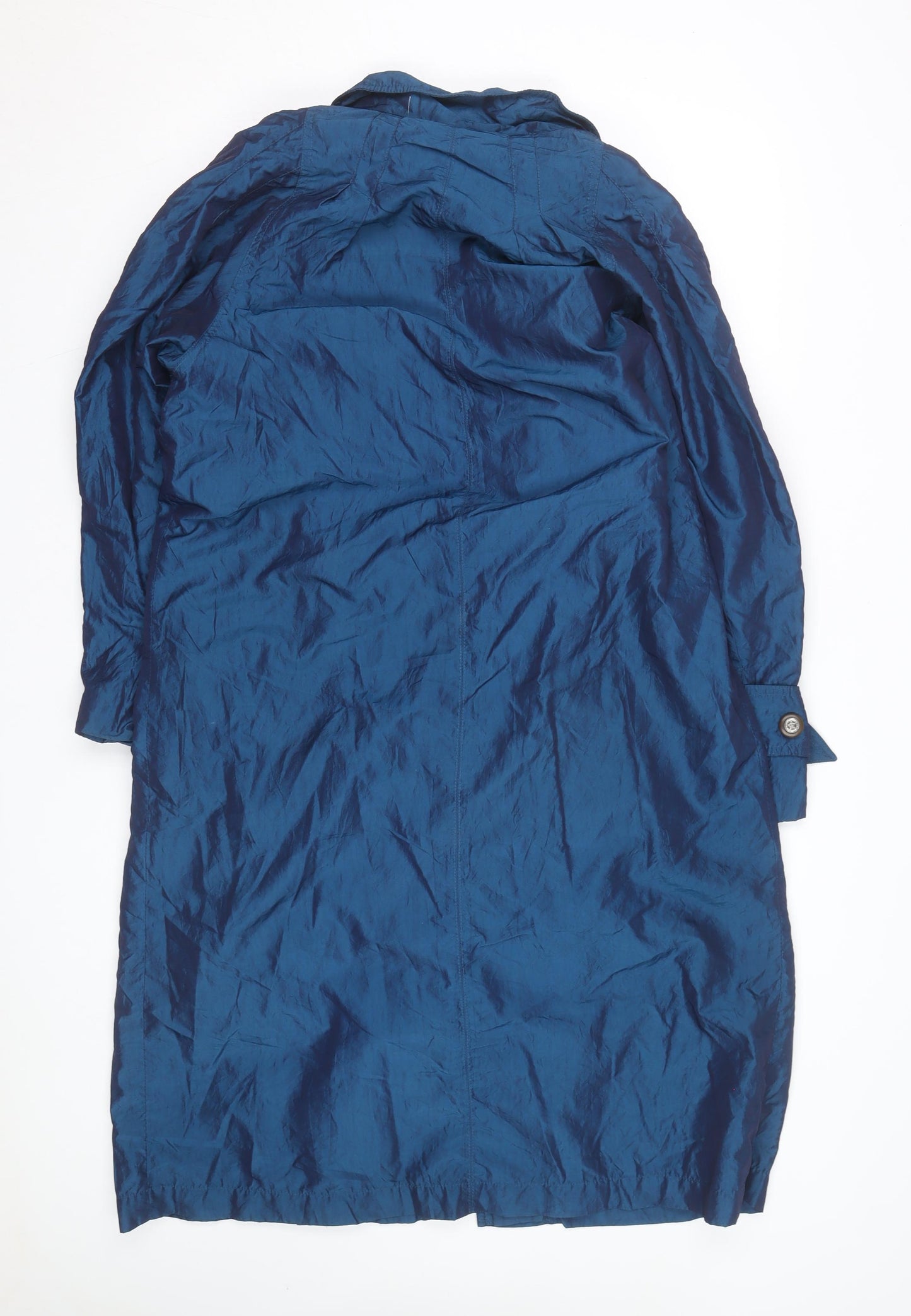 Diversity Women's Blue Petite 8 Mid-Length Rain Coat Nylon