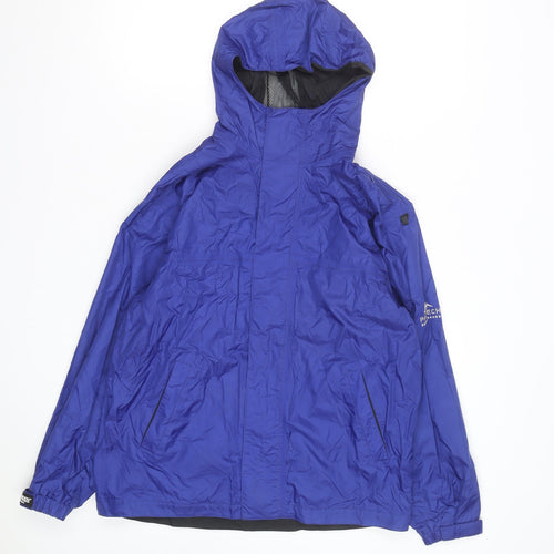 Pacific Trail Boys Blue Waterproof Hooded Rain Coat Jacket Size L
