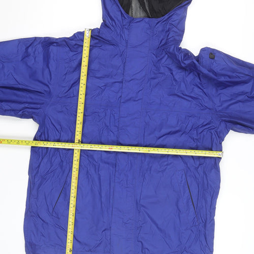 Pacific Trail Boys Blue Waterproof Hooded Rain Coat Jacket Size L
