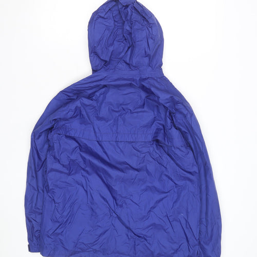 Pacific Trail Boys Blue Waterproof Hooded Rain Coat Jacket Size L