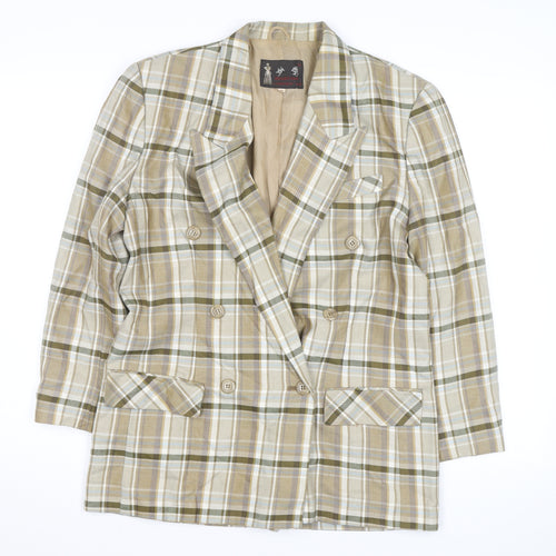 Miaoying Men's Beige Check Blazer M Regular Fit Business Jacket