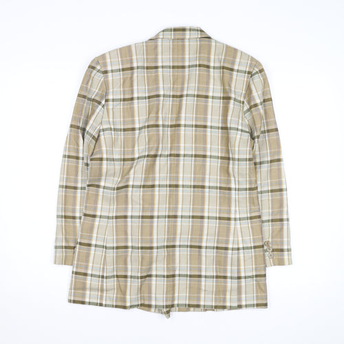 Miaoying Men's Beige Check Blazer M Regular Fit Business Jacket