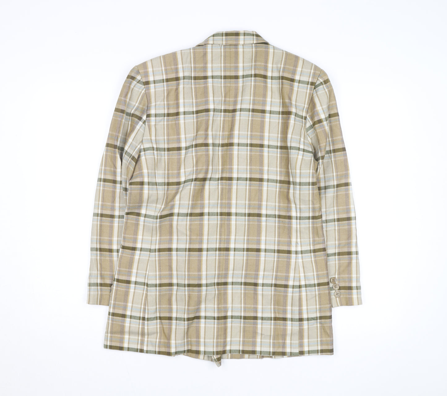 Miaoying Men's Beige Check Blazer M Regular Fit Business Jacket