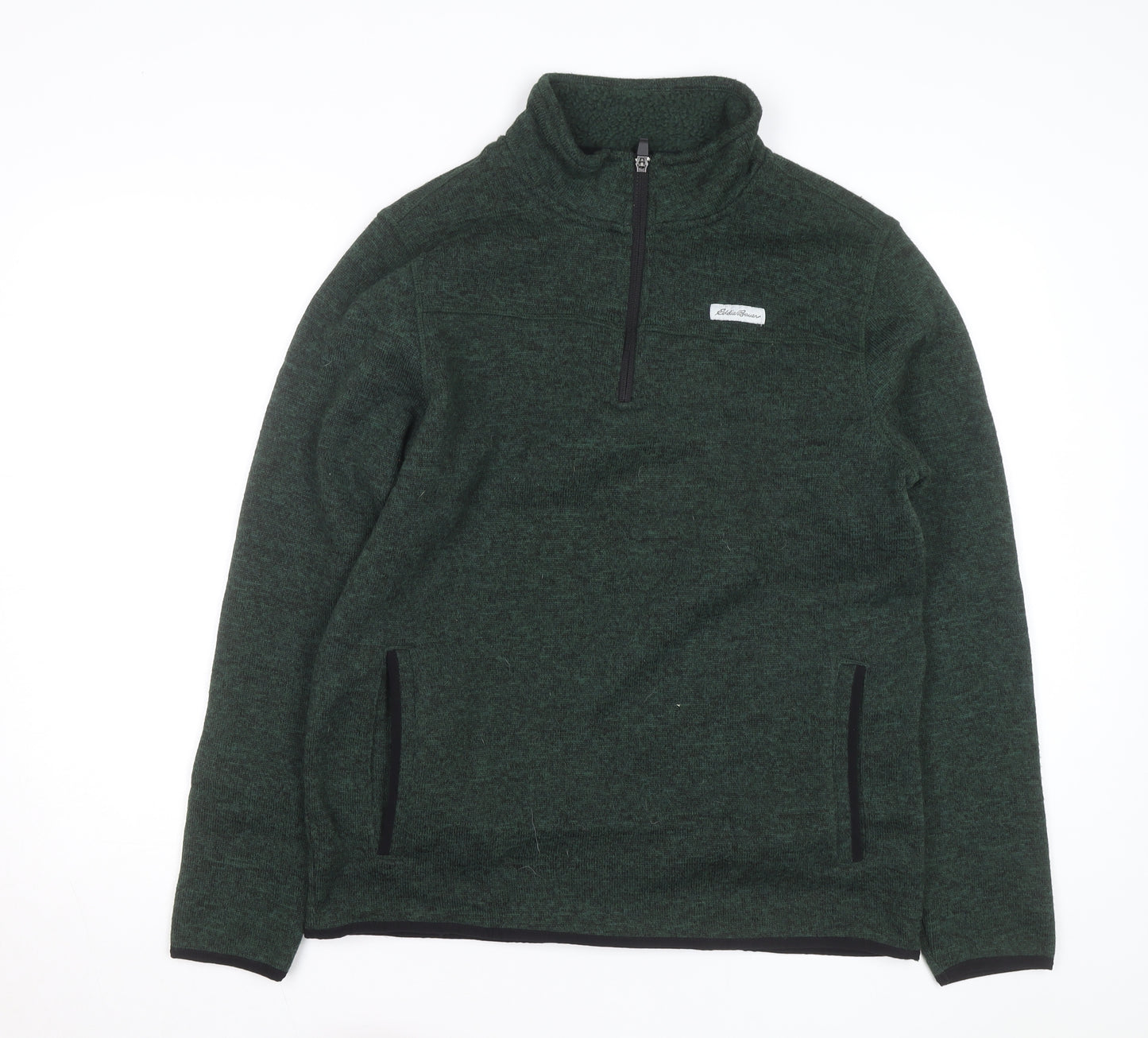 Eddie Bauer Men's Green Fleece 1/4 Zip Pullover Sweatshirt Size M