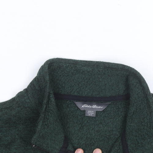 Eddie Bauer Men's Green Fleece 1/4 Zip Pullover Sweatshirt Size M