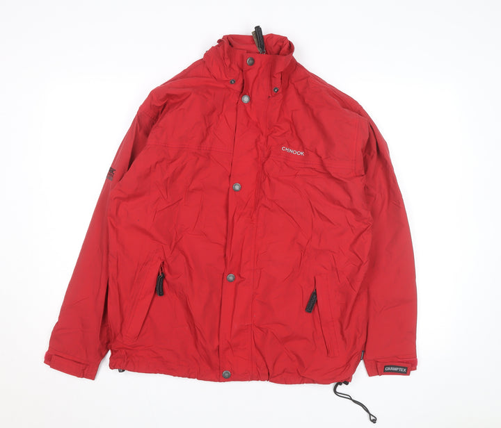 Chinook Men’s Red Parka Jacket M Windproof Water Resistant Outdoor