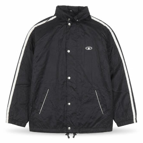 ADDAX Men's Black L Windbreaker Jacket with White Stripes