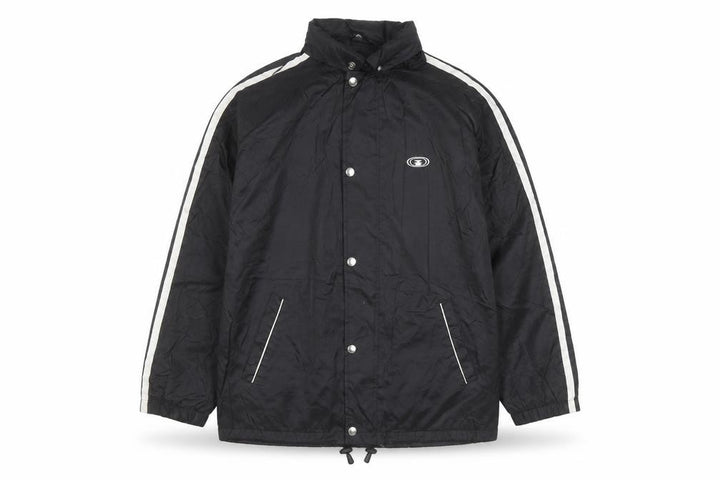 ADDAX Men's Black L Windbreaker Jacket with White Stripes