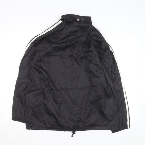 ADDAX Men's Black L Windbreaker Jacket with White Stripes
