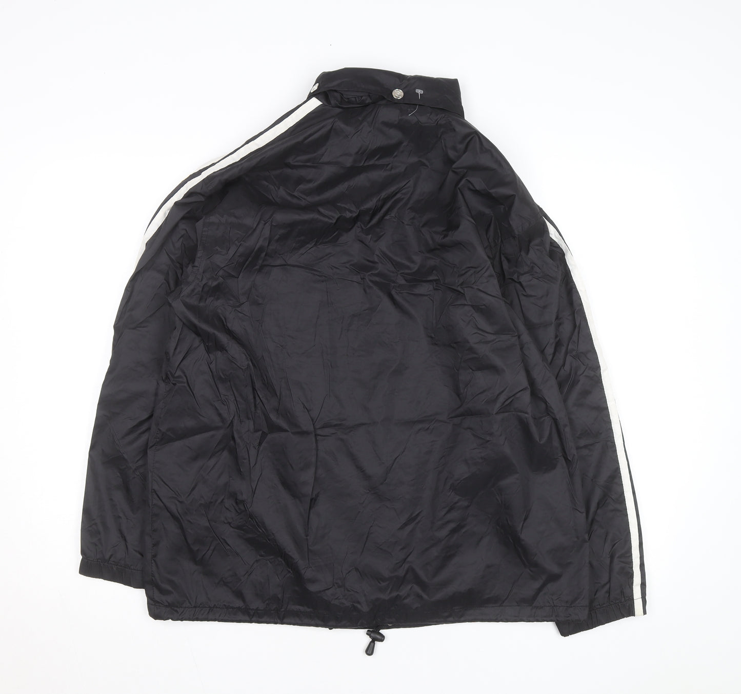 ADDAX Men's Black L Windbreaker Jacket with White Stripes