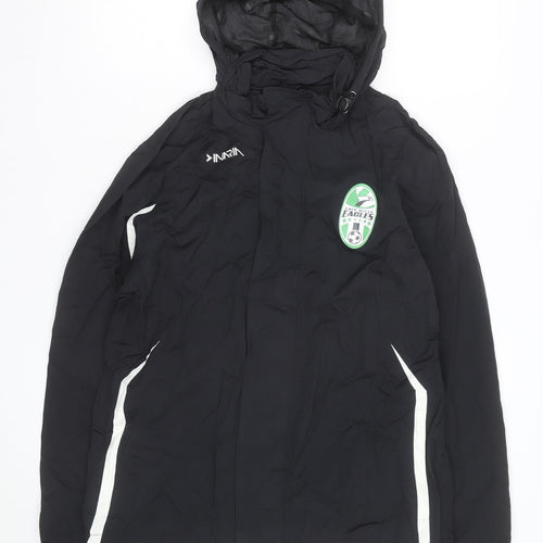 Inaria Men’s Black Hooded Windbreaker Jacket Size S Sports Style