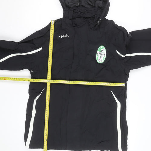 Inaria Men’s Black Hooded Windbreaker Jacket Size S Sports Style
