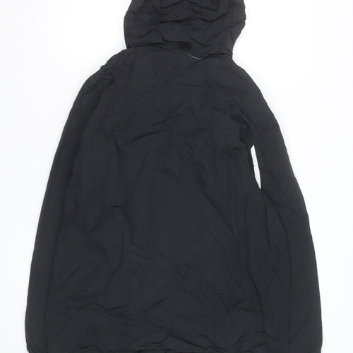 Inaria Men’s Black Hooded Windbreaker Jacket Size S Sports Style