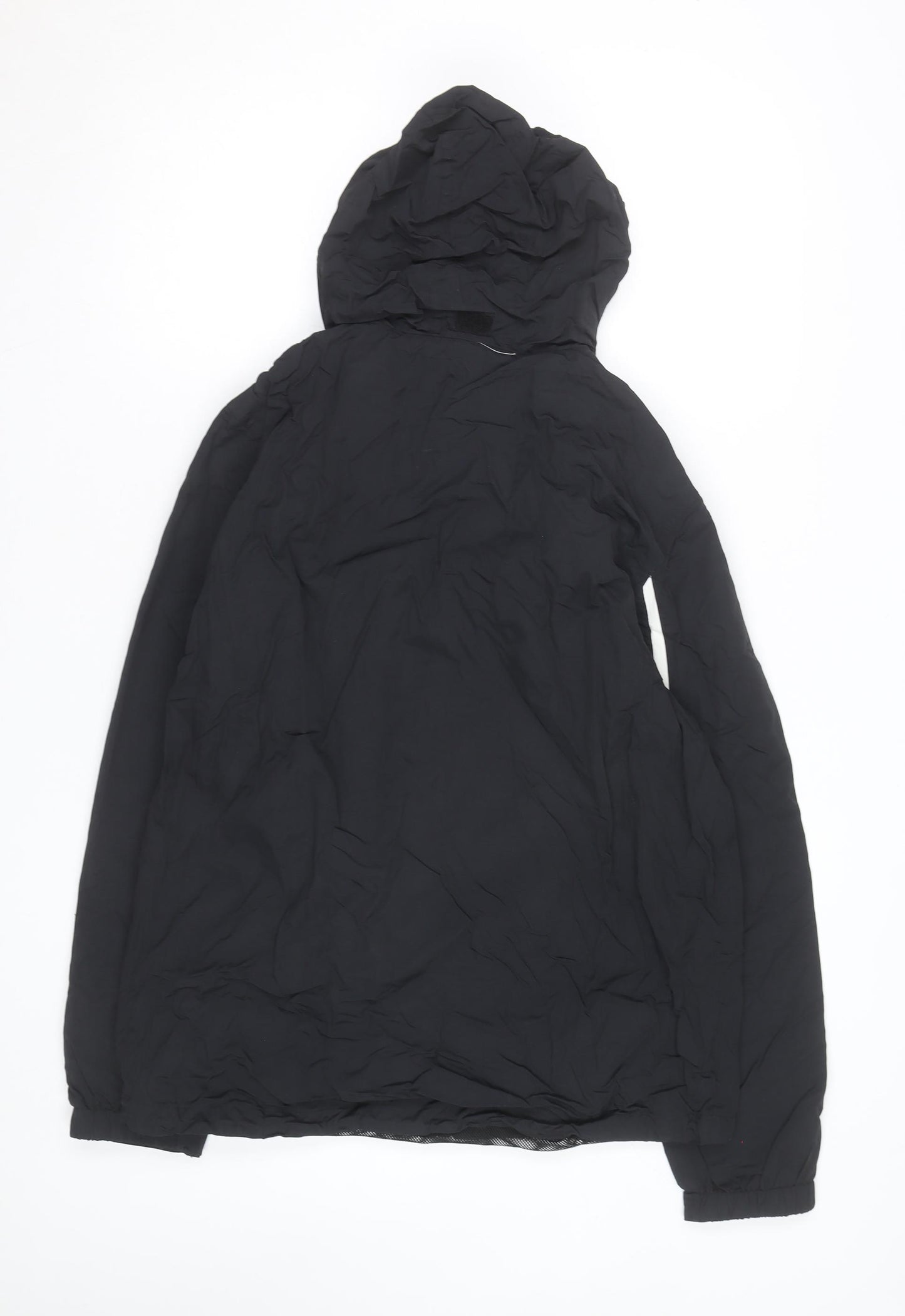 Inaria Men’s Black Hooded Windbreaker Jacket Size S Sports Style