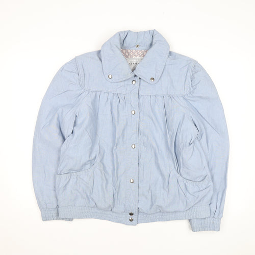 Current Seen Men's Blue Cotton L Casual Basic Jacket
