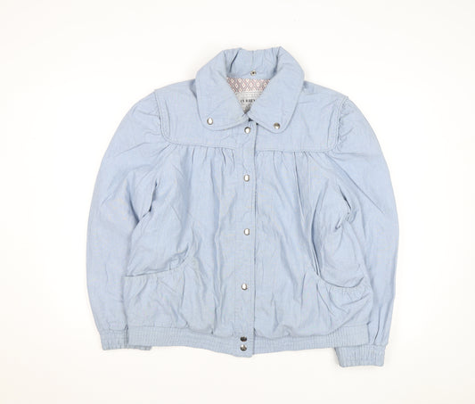 Current Seen Men's Blue Cotton L Casual Basic Jacket
