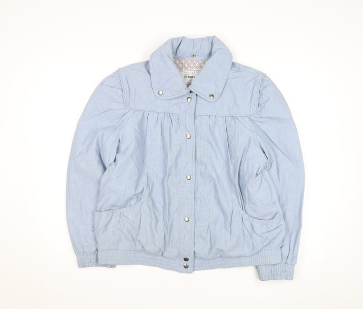 Current Seen Men's Blue Cotton L Casual Basic Jacket