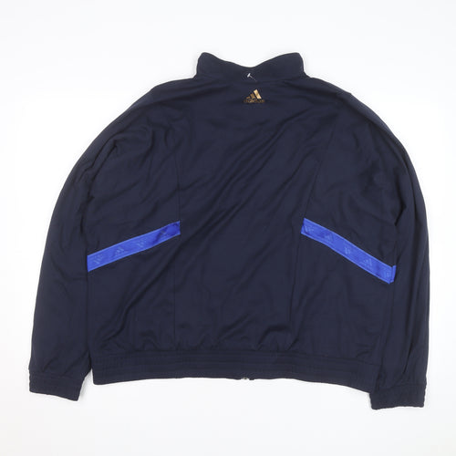 Adidas Men's Navy Blue XL Track Jacket Windbreaker Lightweight Full Zip