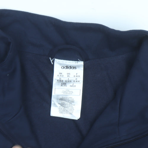 Adidas Men's Navy Blue XL Track Jacket Windbreaker Lightweight Full Zip