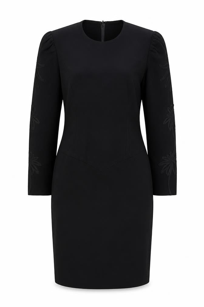 Edie Johne Womens Black Wool Long Sleeve Classic Overcoat S