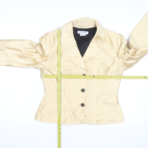 Kay Unger Women's Beige Blazer Jacket Size 10 Classic Satin Style