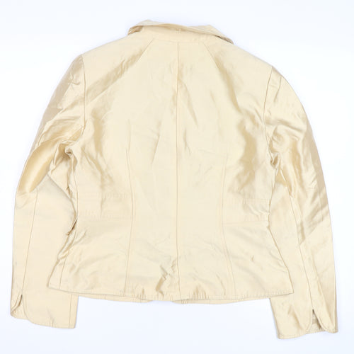 Kay Unger Women's Beige Blazer Jacket Size 10 Classic Satin Style